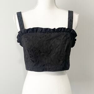 Free People black crop top bralette NWT size 12 Y2K